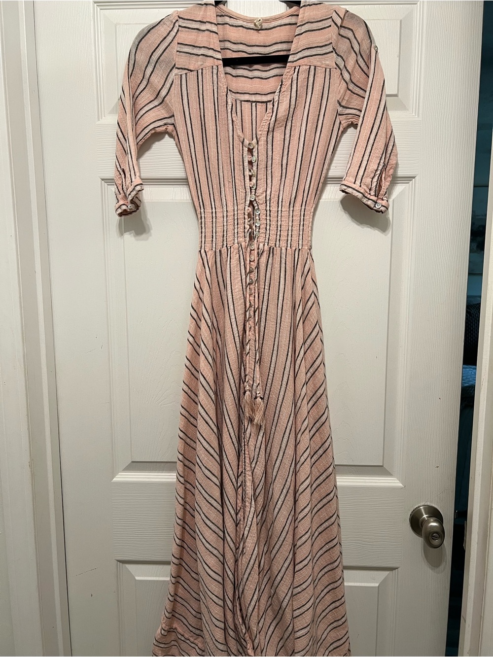 Spell & The Gypsy Collective Island Boho Maxi Dress Pink Stripe - Picture 2 of 5